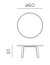 Nardi Maximo 60cm Round Coffee Table dimensions