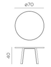 Nardi Maximo 70cm Round Side Table dimensions