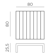 Nardi Maximo Coffee Table (Tavolino 80) dimensions