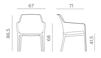Nardi Net Relax Armchair dimensions