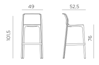 Nardi Net Bar Stool dimensions