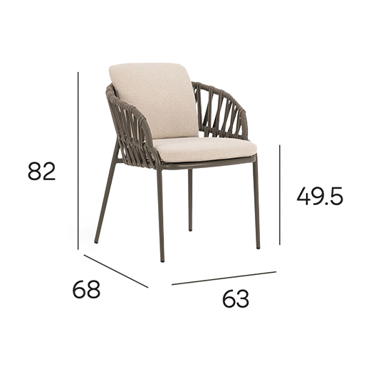 NOON Outdoor Armchair dimensions