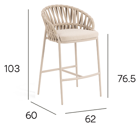 NOON High Outdoor Bar Stool dimensions