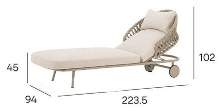 NOON Outdoor Sunlounger dimensions