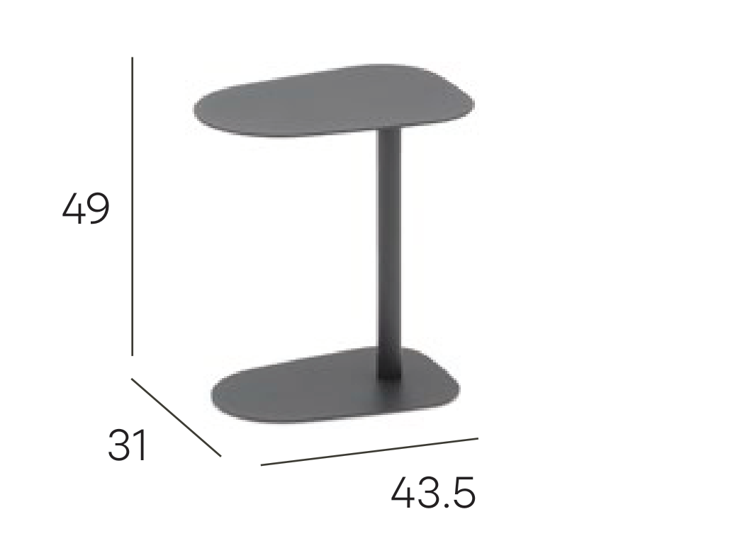 Pebl Butler Aluminium Side Table dimensions