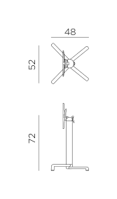 Nardi Scudo table base dimensions