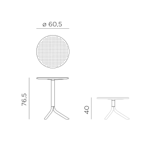 Nardi Step Round Table dimensions