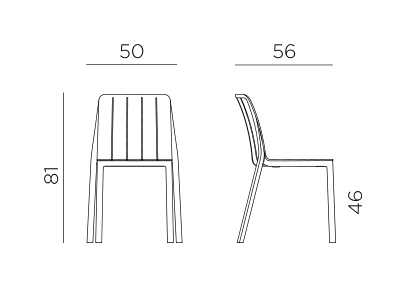 Nardi Tiberina Bistrot Chair dimensions