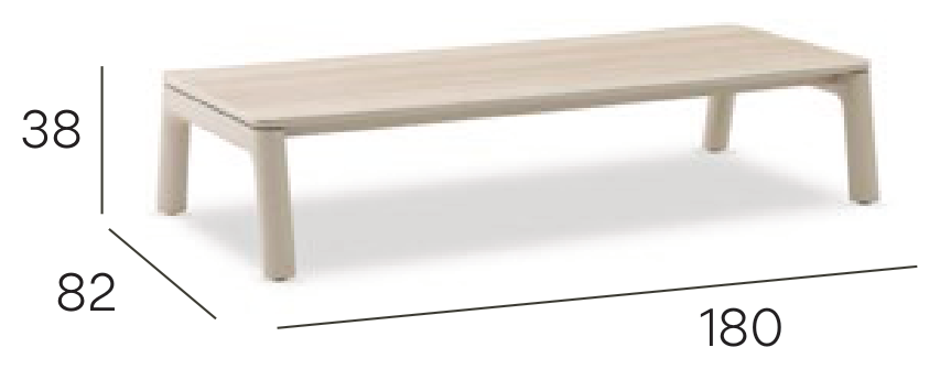 Pebl Tolo 180cm Coffee Table dimensions