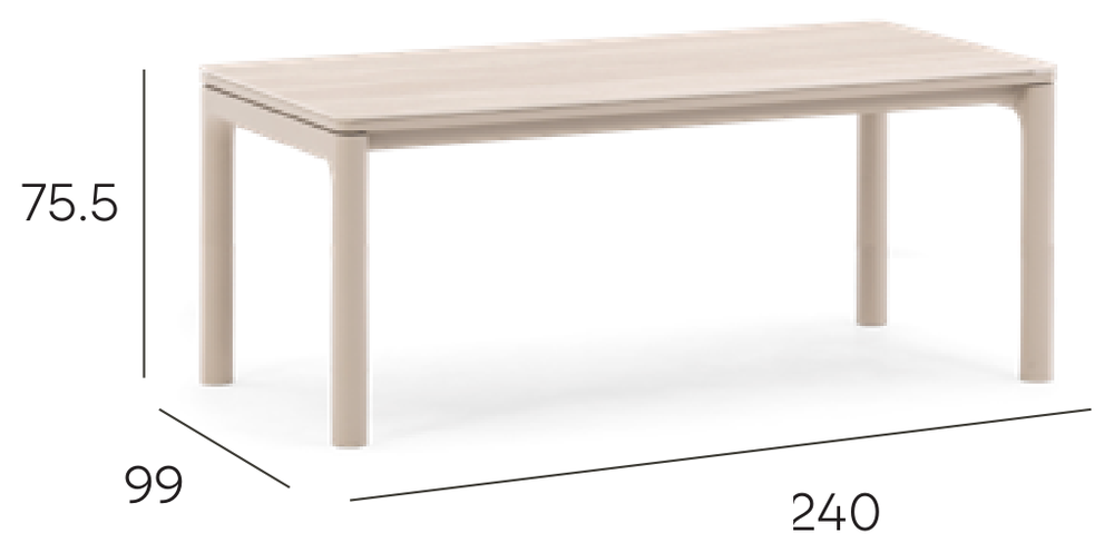 Pebl Tolo 240cm Dining Table dimensions