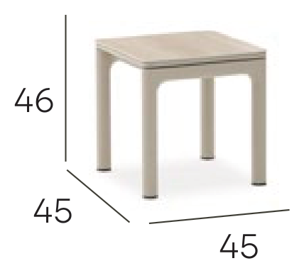 Pebl Tolo Aluminium Side Table dimensions